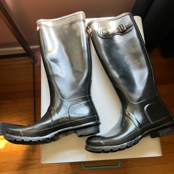 Hunter Original Tall Gloss Rain Boots Size 10 - Picture 3 of 10